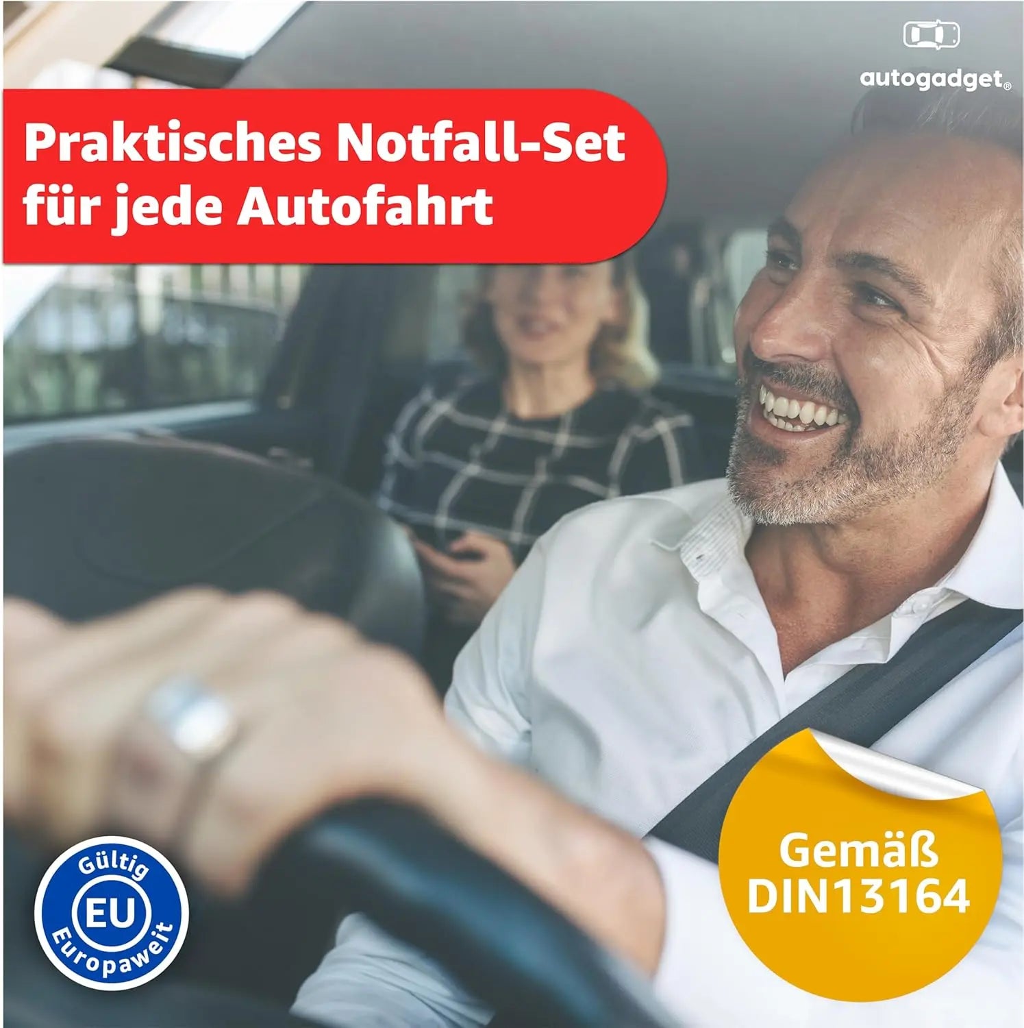 3 in 1 - Auto Erste Hilfe Set 2026 - KFZ Verbandskasten Pkw & Warnweste & Warndreieck Set - Autozubehör & Pannenset & Unfall - Geprüft & Norm Safeglow®
